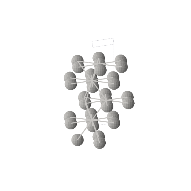 Crystal structure of Ag (hexagonal, P63/mmc (No. 194))
