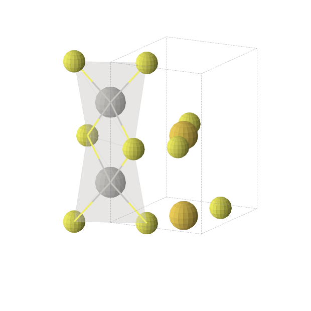 Crystal structure of AgAuS2 (orthorhombic, Pccm (No. 49))