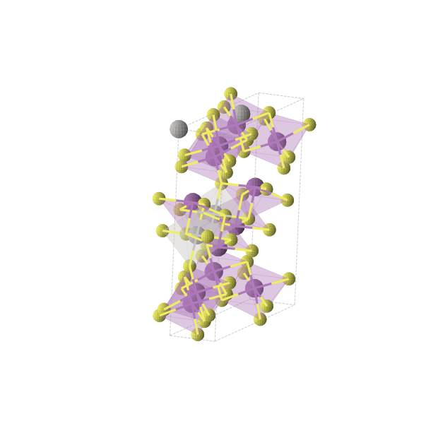 Crystal structure of AgBi3S5 (monoclinic, C2/m (No. 12))