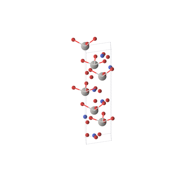 Crystal structure of AgNO3 (trigonal, R3c (No. 161))