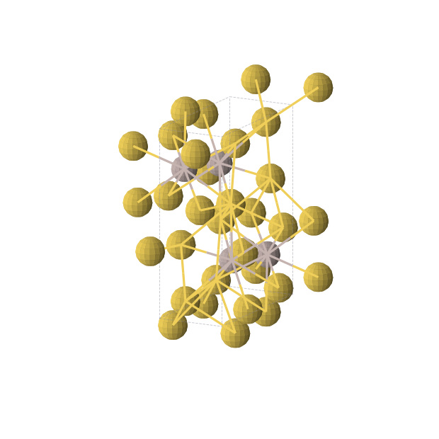 Crystal structure of AlAu2 (orthorhombic, Pnma (No. 62))