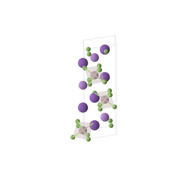 Crystal structure of AlF6K2Li (trigonal, P-3m1 (No. 164))