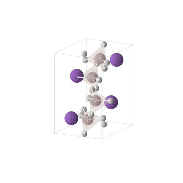Crystal structure of KAlH4 (orthorhombic, Pnma (No. 62))