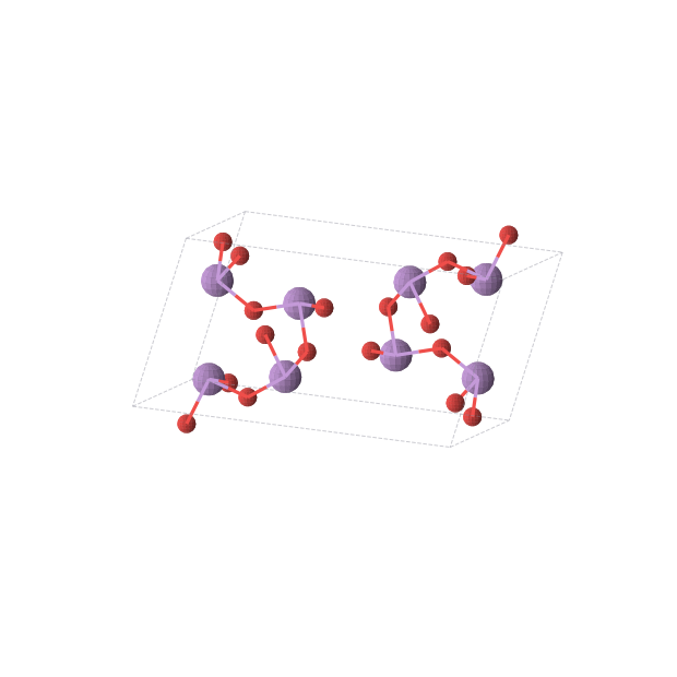 Crystal structure of As2O3 (monoclinic, P21/c (No. 14))