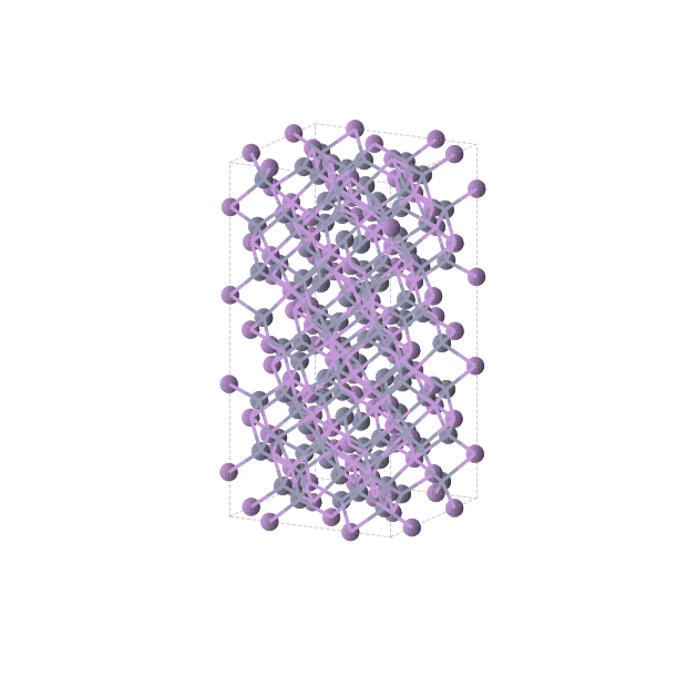 Crystal structure of Zn3As2 (tetragonal, P42/nbc (No. 133))