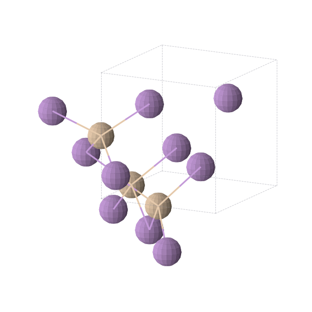 Crystal structure of Si3As4 (cubic, P-43m (No. 215))