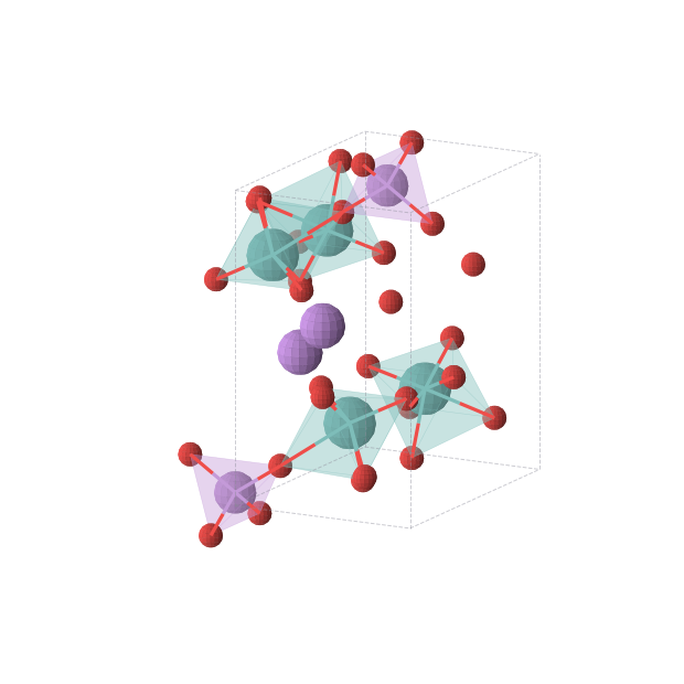 Crystal structure of As2Li2Mo4O18 (orthorhombic, Pmmn (No. 59))