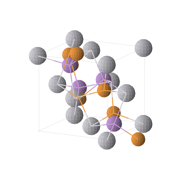 Crystal structure of AsPPt (cubic, P213 (No. 198))