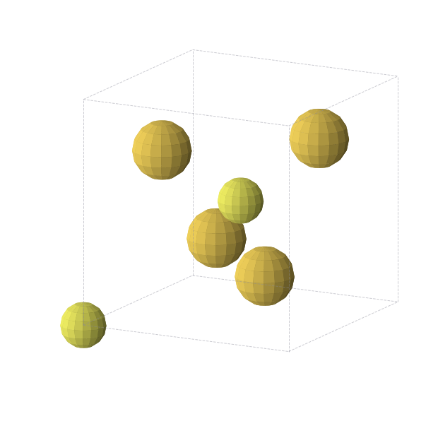 Crystal structure of Au2S (cubic, Pn-3m (No. 224))