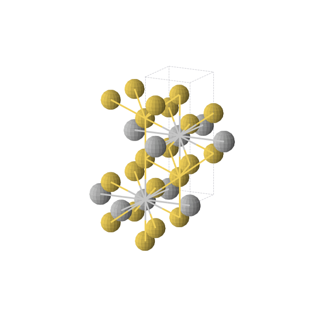 Crystal structure of TiAu2 (tetragonal, I4/mmm (No. 139))