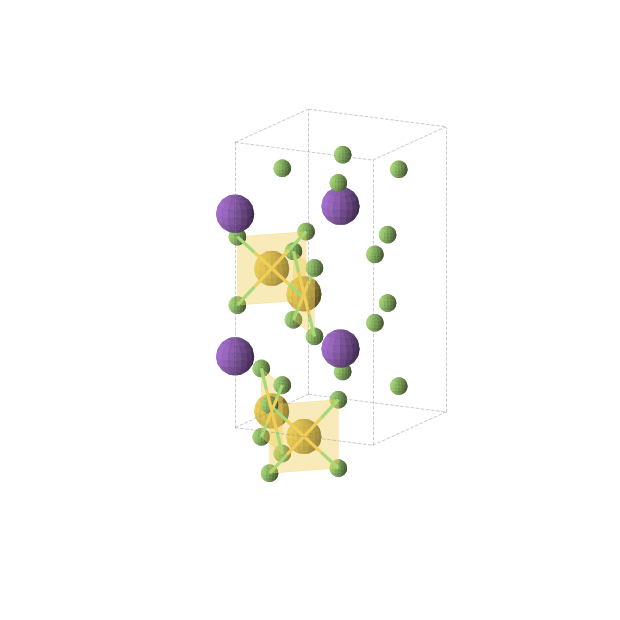 Crystal structure of Au2F8K2 (tetragonal, I4/mcm (No. 140))