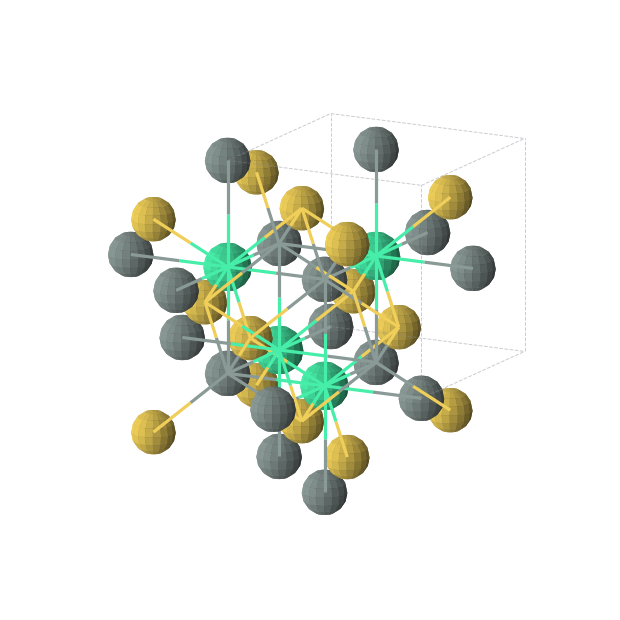 Crystal structure of HoSnAu (cubic, F-43m (No. 216))