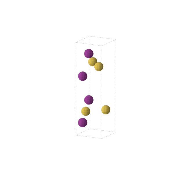 Crystal structure of AuI (tetragonal, P42/ncm (No. 138))