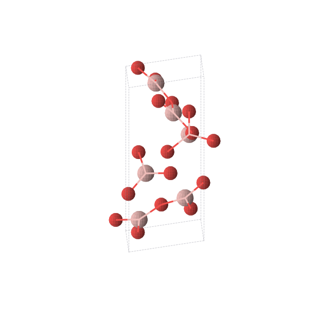 Crystal structure of B2O3 (trigonal, P3121 (No. 152))