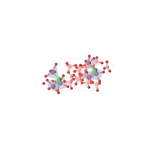 Crystal structure of B14Cl2O26Zn6 (trigonal, R3c (No. 161))