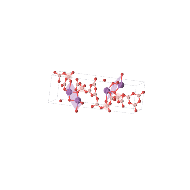Crystal structure of B16Bi4O30 (monoclinic, P21 (No. 4))