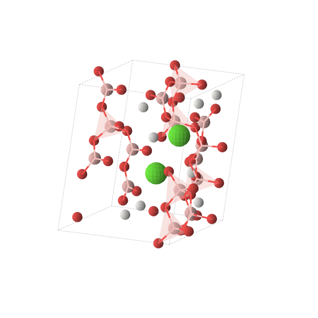 Crystal structure of B16Ca2H8O30 (monoclinic, P21 (No. 4))