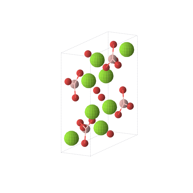 Crystal structure of Mg2BO4 (orthorhombic, Pnma (No. 62))