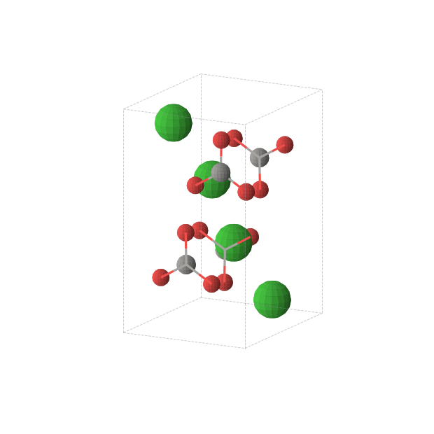 Crystal structure of BaCO3 (orthorhombic, Pnma (No. 62))