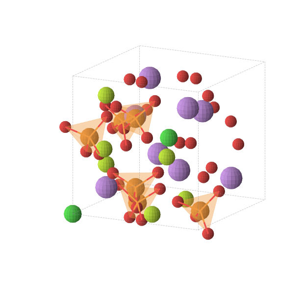 Crystal structure of Be6Cl2Li8O24P6 (cubic, P-43n (No. 218))