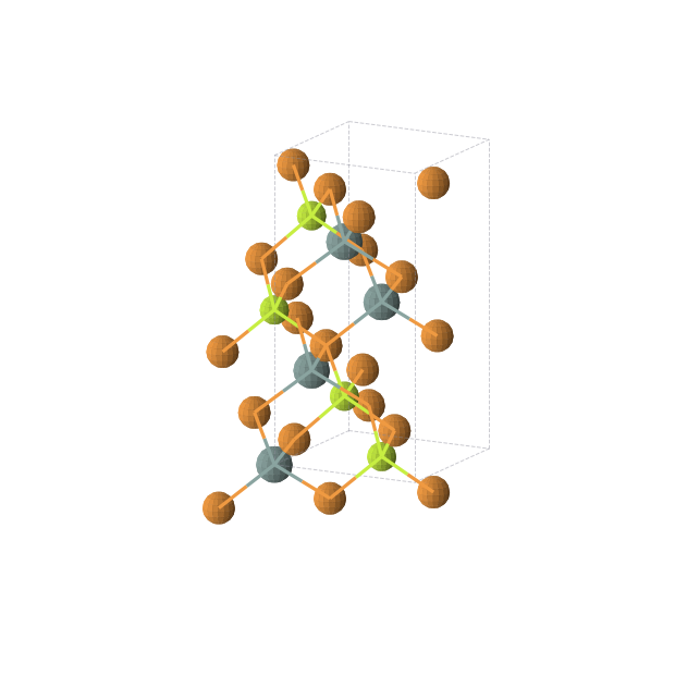 Crystal structure of Be1Ge1P2 (tetragonal, I-42d (No. 122))
