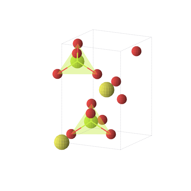 Crystal structure of BeSO4 (tetragonal, I-4 (No. 82))