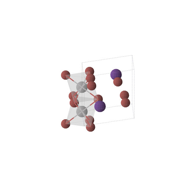 Crystal structure of Br6Cs2V2 (hexagonal, P63/mmc (No. 194))