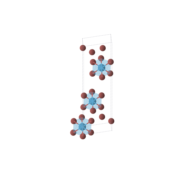 Crystal structure of WBr6 (trigonal, R-3 (No. 148))