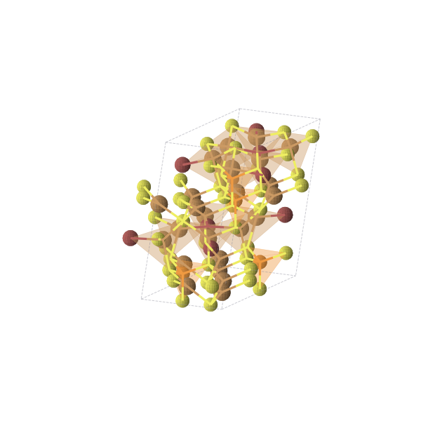 Crystal structure of Br2Cu12P2S10 (monoclinic, Cc (No. 9))