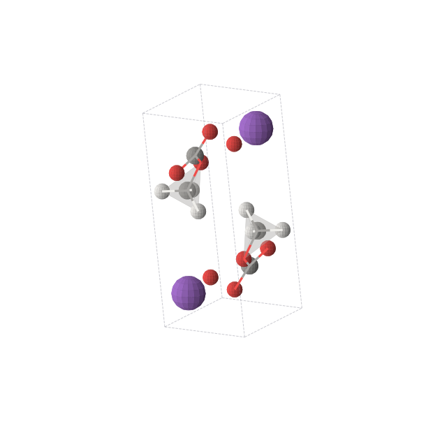 Crystal structure of KH3C2O3 (triclinic, P-1 (No. 2))