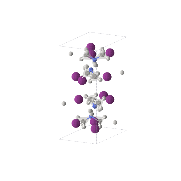 Crystal structure of C8H32I12N4 (orthorhombic, Pccn (No. 56))