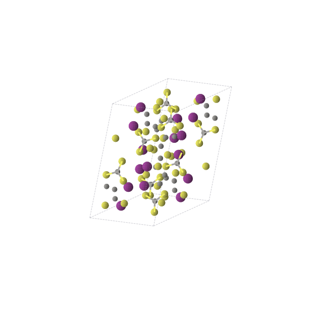 Crystal structure of C16I8S24 (monoclinic, C2/c (No. 15))