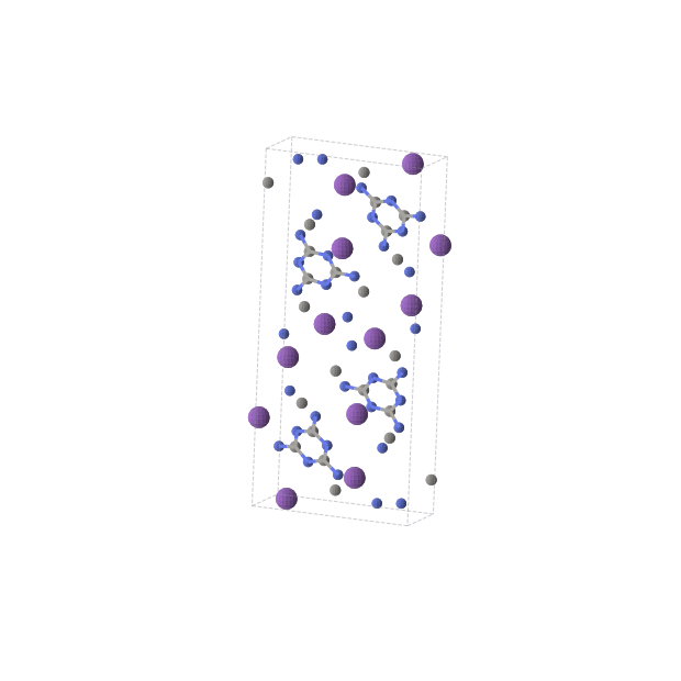 Crystal structure of KC2N3 (monoclinic, P21/c (No. 14))