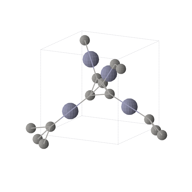 Crystal structure of C4Zn2 (cubic, Pn-3m (No. 224))