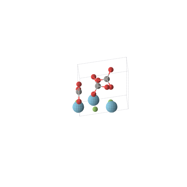 Crystal structure of C3F3La3O9 (hexagonal, P-62m (No. 189))