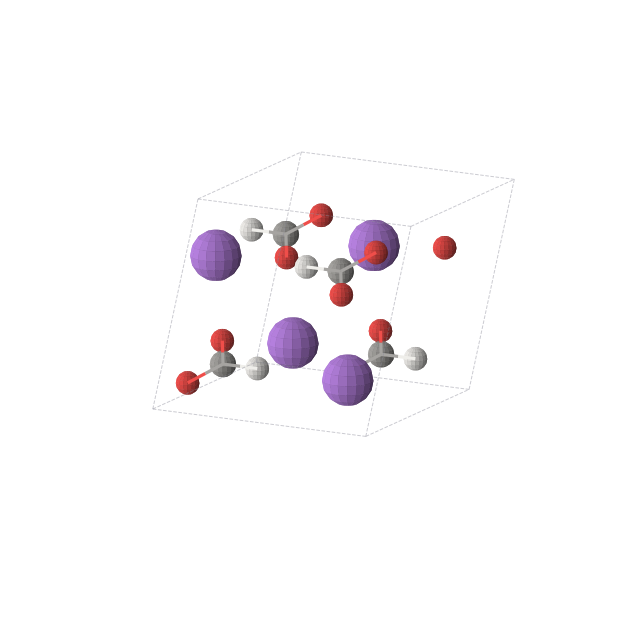 Crystal structure of NaHCO2 (monoclinic, C2/c (No. 15))