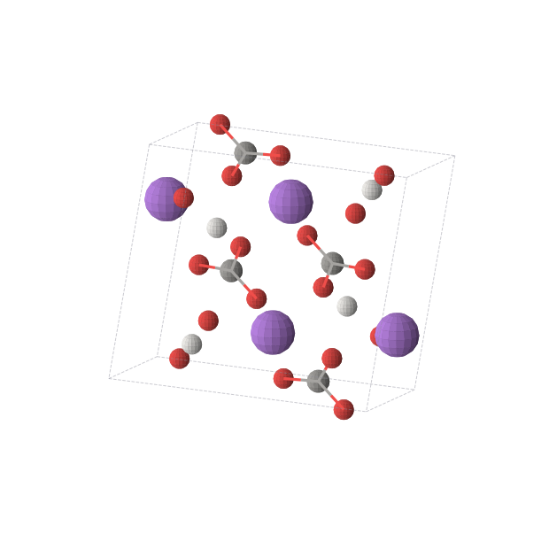 Crystal structure of NaHCO3 (monoclinic, P21/c (No. 14))
