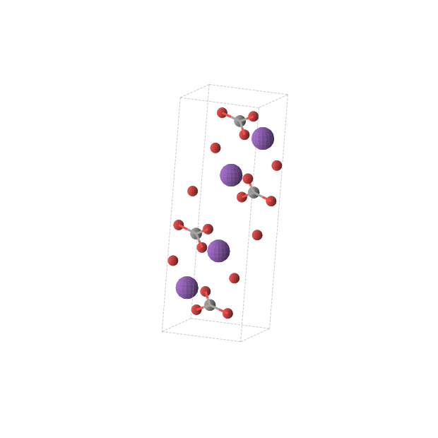 Crystal structure of KCO3 (monoclinic, P21/c (No. 14))