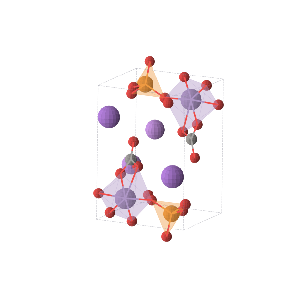 Crystal structure of NaLiMnPCO7 (monoclinic, P21 (No. 4))