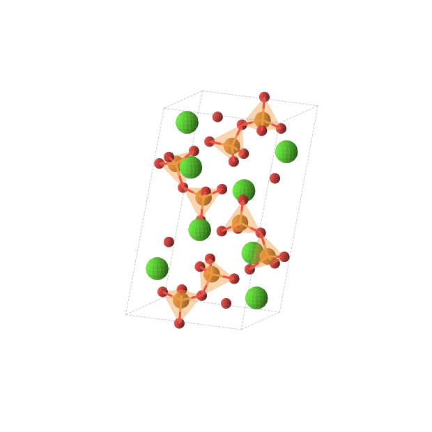 Crystal structure of Ca16O56P16 (monoclinic, P21/c (No. 14))