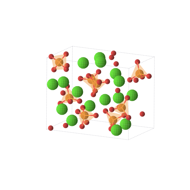 Crystal structure of Ca16O36P8 (monoclinic, P21 (No. 4))