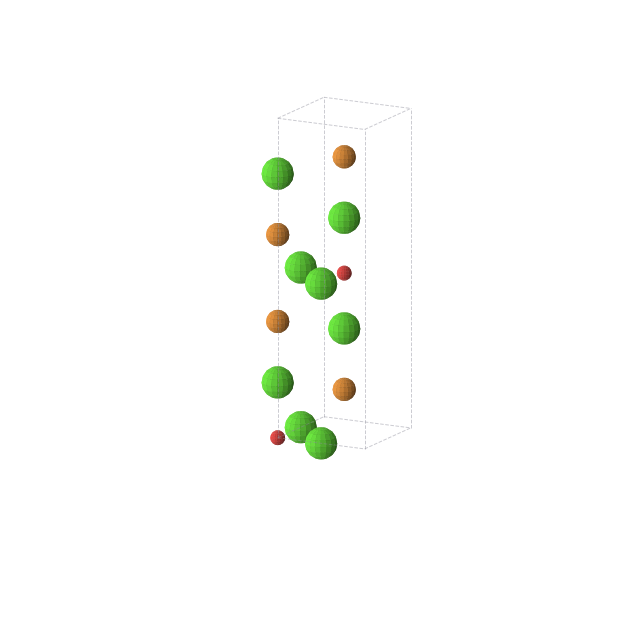 Crystal structure of Ca4P2O (tetragonal, I4/mmm (No. 139))
