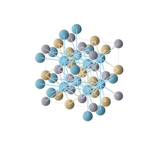Crystal structure of CdHgLa2 (cubic, Fm-3m (No. 225))