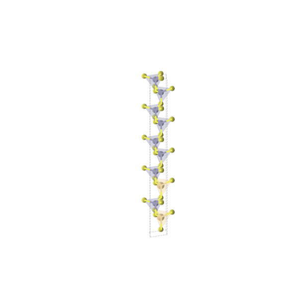 Crystal structure of Zn4CdS5 (trigonal, P3m1 (No. 156))