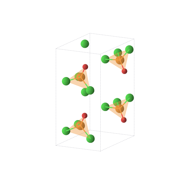 Crystal structure of Cl12O4P4 (orthorhombic, Pnma (No. 62))