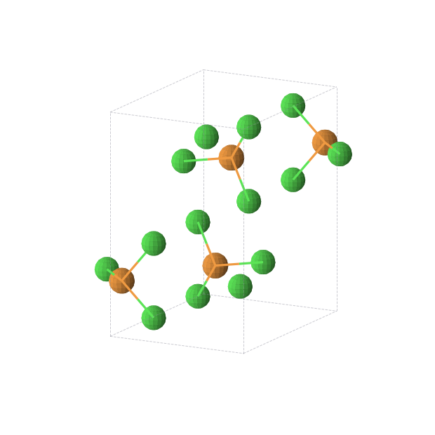 Crystal structure of PCl3 (orthorhombic, Pnma (No. 62))