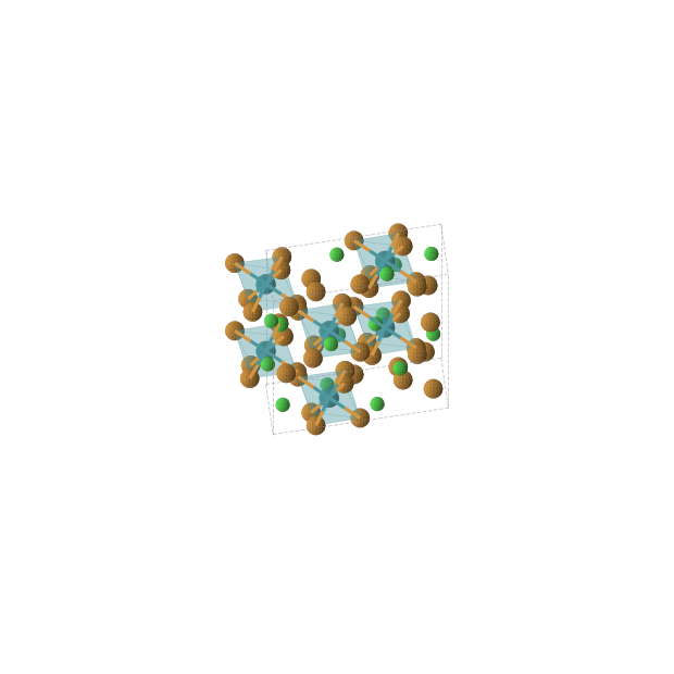 Crystal structure of Cl6Rh2Te12 (trigonal, R-3c (No. 167))