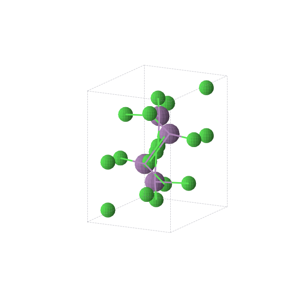 Crystal structure of SbCl3 (orthorhombic, Pnma (No. 62))