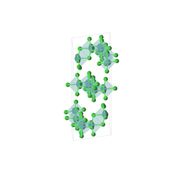 Crystal structure of TcCl3 (trigonal, R-3m (No. 166))