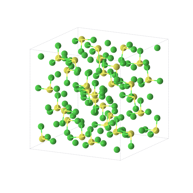 Crystal structure of SCl4 (cubic, P-43n (No. 218))